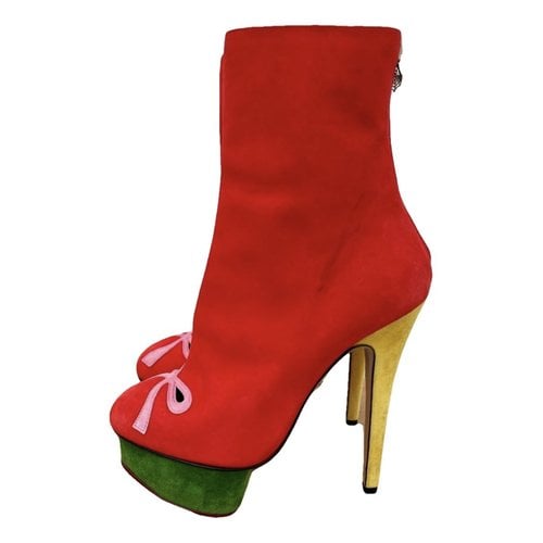 Pre-owned Charlotte Olympia Ankle Boots In Multicolour