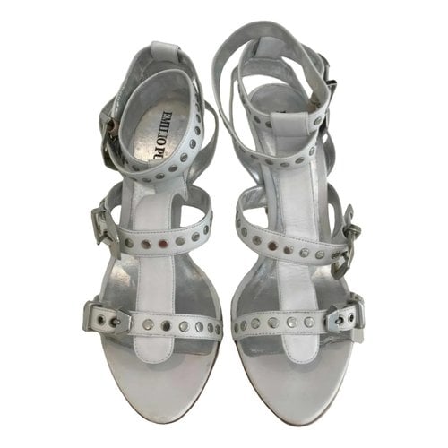 Pre-owned Emilio Pucci Leather Sandal In White