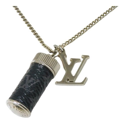 Pre-owned Louis Vuitton Leather Necklace In Black