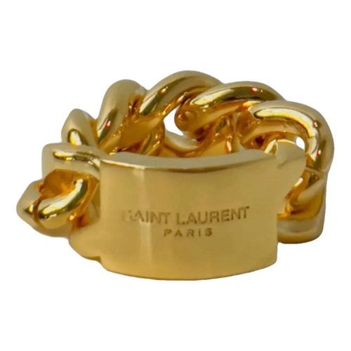 Pre-owned Saint Laurent Monogramme Ring In Gold