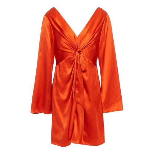 Pre-owned Cinq À Sept Silk Mini Dress In Orange
