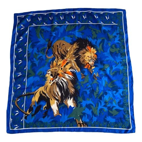 Pre-owned Loris Azzaro Silk Handkerchief In Blue