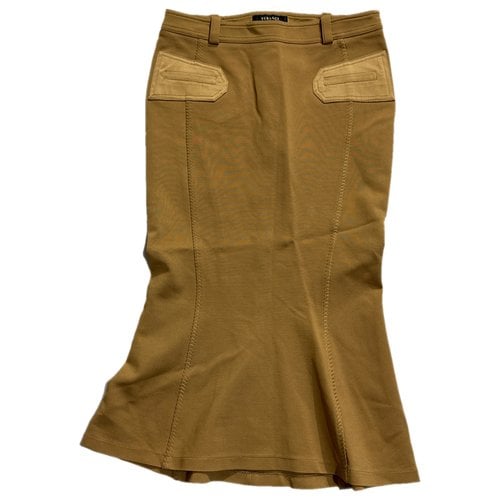 Pre-owned Versace Mid-length Skirt In Camel