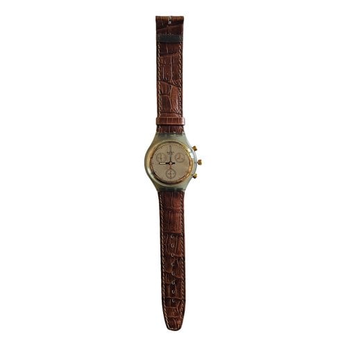 Pre-owned Swatch Watch In Brown