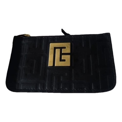 Pre-owned Balmain Leather Purse In Black