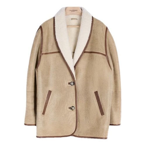 Pre-owned Isabel Marant Étoile Leather Coat In Beige