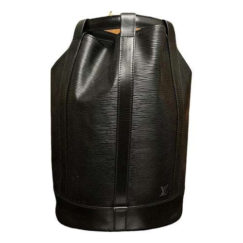 Pre-owned Louis Vuitton Randonnée Leather Backpack In Black