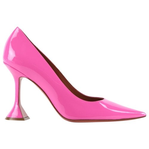 Pre-owned Amina Muaddi Patent Leather Heels In Pink