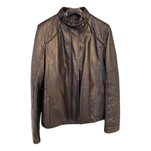 Pre-owned Gallotti Leather Jacket In Black
