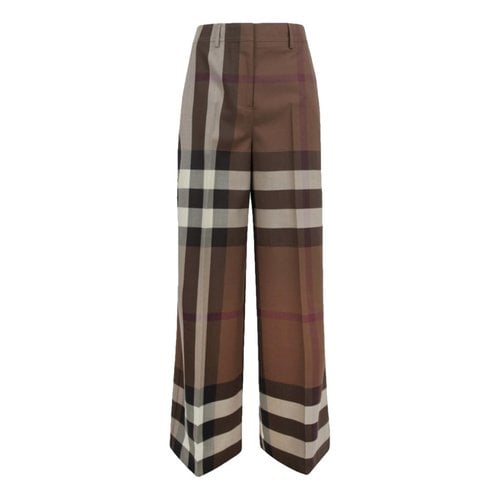 Pre-owned Burberry Wool Trousers In Brown