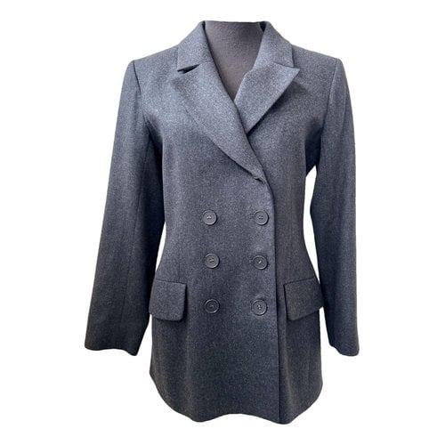 Pre-owned Saint Laurent Wool Blazer In Anthracite