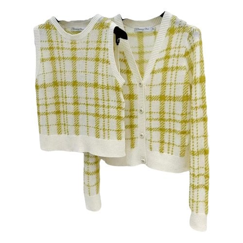 Pre-owned Dior Wool Cardigan In Yellow