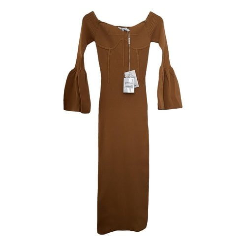 Pre-owned Self-portrait Maxi Dress In Camel