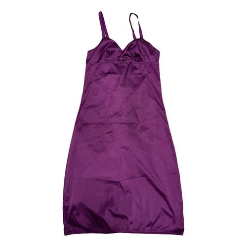 Pre-owned D&g Silk Mid-length Dress In Purple