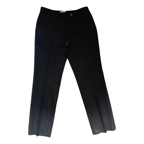 Pre-owned Vivienne Westwood Wool Straight Pants In Black