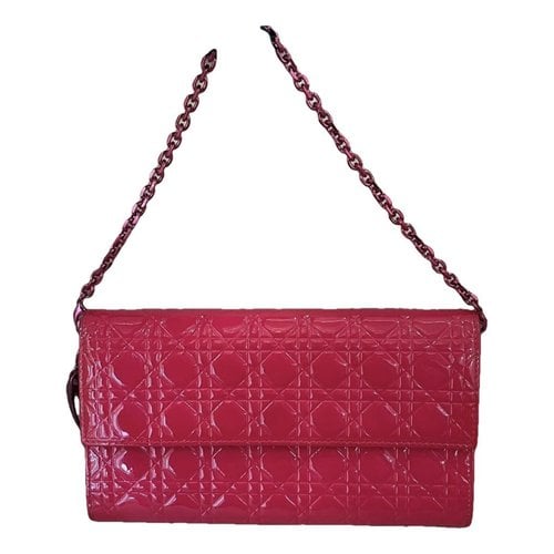 Pre-owned Dior Patent Leather Crossbody Bag In Red