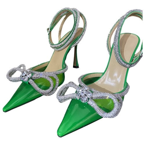 Pre-owned Mach & Mach Leather Heels In Green