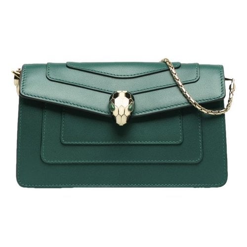 Pre-owned Bvlgari Leather Handbag In Green