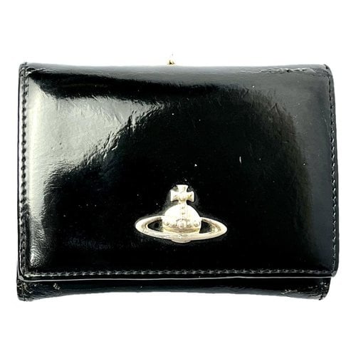 Pre-owned Vivienne Westwood Patent Leather Wallet In Black