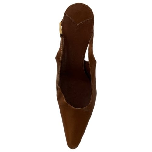 Pre-owned Ralph Lauren Leather Sandal In Camel
