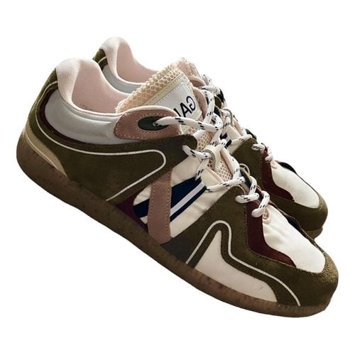 Pre-owned Ganni Leather Trainers In Multicolour