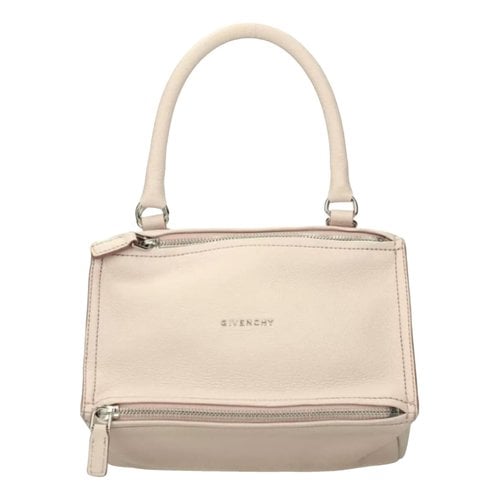Pre-owned Givenchy Pandora Leather Crossbody Bag In Beige