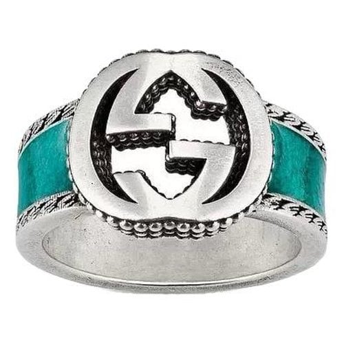 Pre-owned Gucci Gg Running Silver Ring