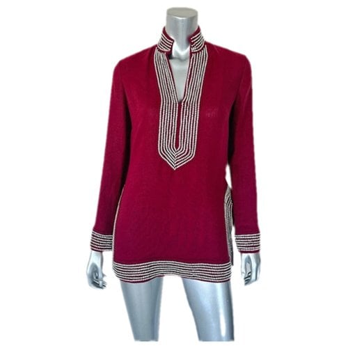 Pre-owned Tory Burch Linen Blouse In Red