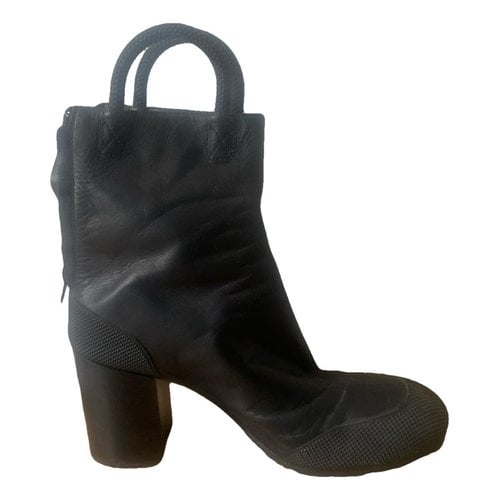 Pre-owned Random Identities Leather Boots In Black