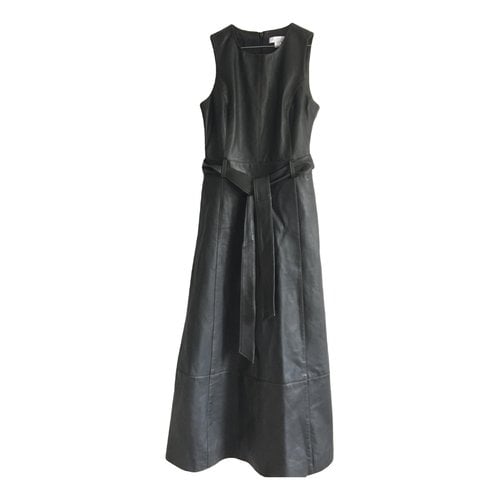 Pre-owned Aligne Leather Mid-length Dress In Black
