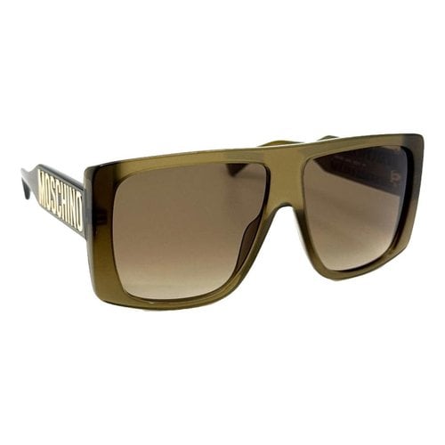 Pre-owned Moschino Oversized Sunglasses In Khaki
