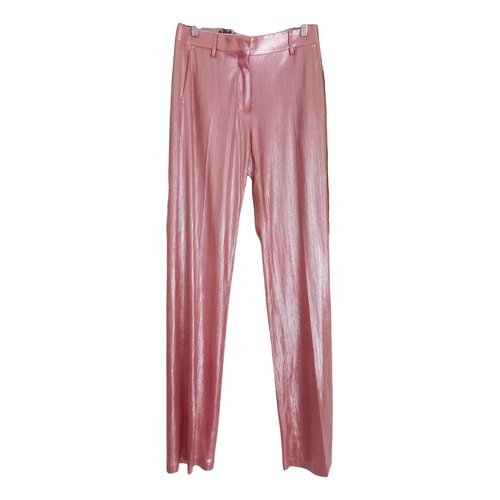 Pre-owned Msgm Straight Pants In Pink