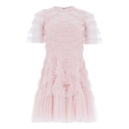 Pre-owned Needle & Thread Silk Mid-length Dress In Pink