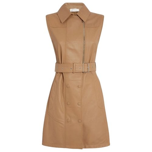 Pre-owned Max Mara Leather Jumpsuit In Beige