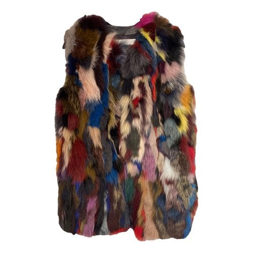 Pre-owned Essentiel Antwerp Faux Fur Vest In Multicolour