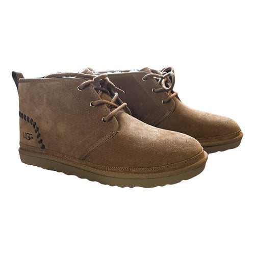 Pre-owned Ugg Leather Boots In Camel