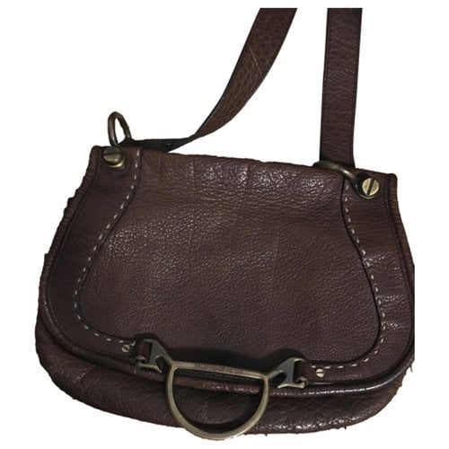 Pre-owned Borbonese Leather Crossbody Bag In Brown