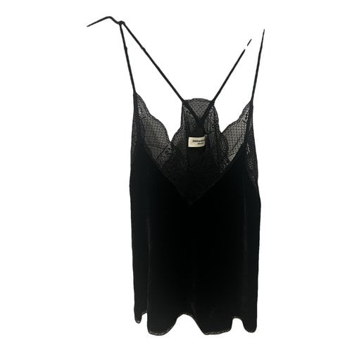 Pre-owned Zadig & Voltaire Fall Winter 2020 Velvet Camisole In Black