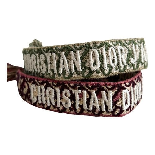 Pre-owned Dior Cloth Bracelet In Burgundy
