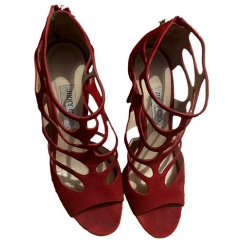 Pre-owned Jimmy Choo Lance Sandals In Red
