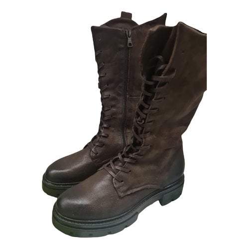Pre-owned Mjus Leather Boots In Brown