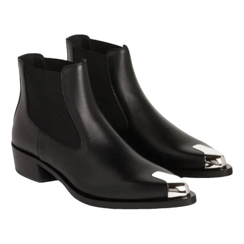 Pre-owned Alexander Mcqueen Leather Boots In Black