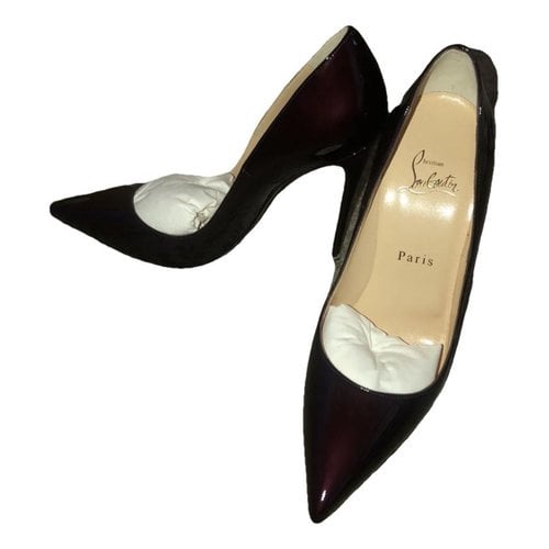Pre-owned Christian Louboutin So Kate Patent Leather Heels In Burgundy