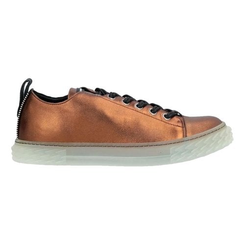 Pre-owned Giuseppe Zanotti Leather Low Trainers In Brown