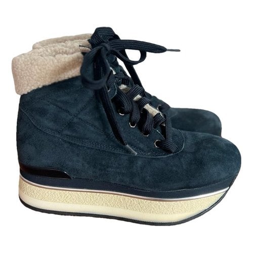 Pre-owned Hogan Snow Boots In Blue