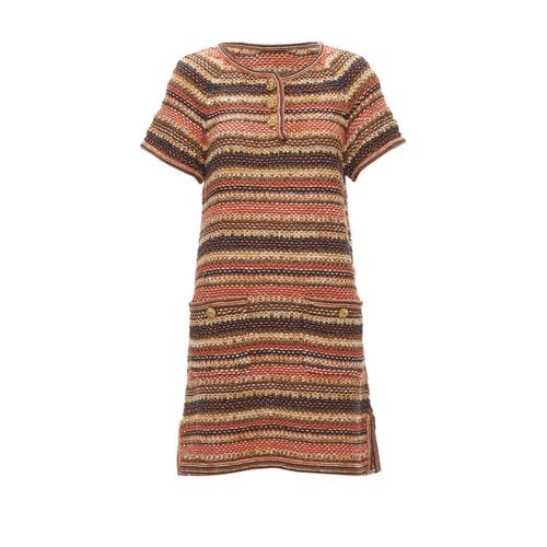 Pre-owned Chanel Linen Dress In Brown