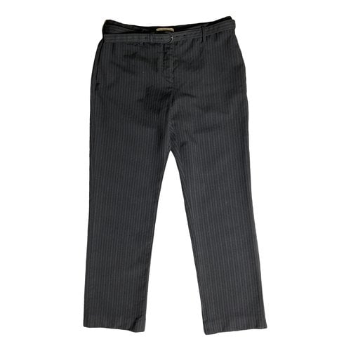 Pre-owned Prada Wool Trousers In Black