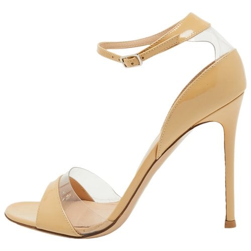 Pre-owned Gianvito Rossi Patent Leather Sandal In Beige