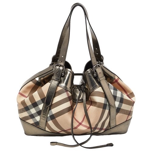 Pre-owned Burberry Patent Leather Handbag In Metallic