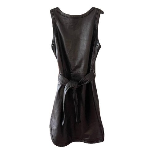 Pre-owned Maison Margiela Leather Mid-length Dress In Black